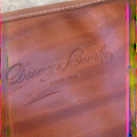 Dooney & Bourke Cognac Texture Leather Large Double Handle Tote Bag - Picture 7 of 10